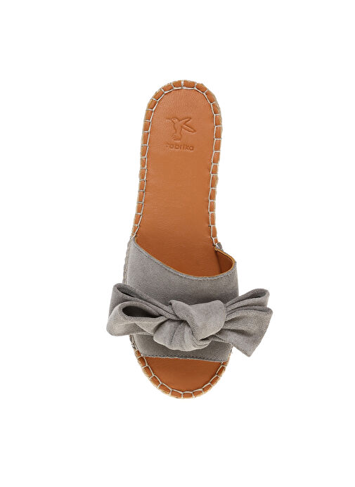 Fabrika Gri Kadın Deri Terlik MARISSA - Görsel 5
