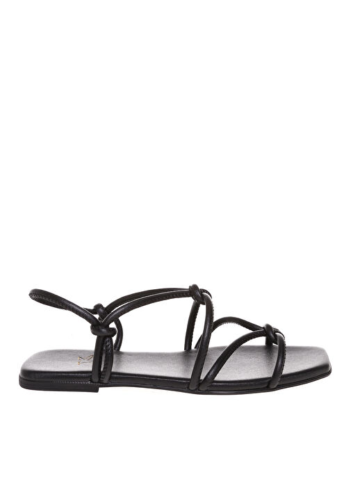 Fabrika Siyah Kadın Deri Sandalet MADELYN - Görsel 2