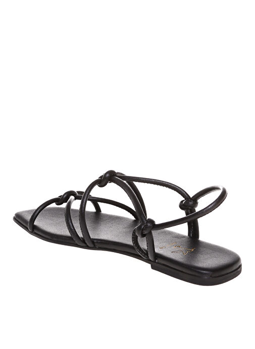 Fabrika Siyah Kadın Deri Sandalet MADELYN - Görsel 3