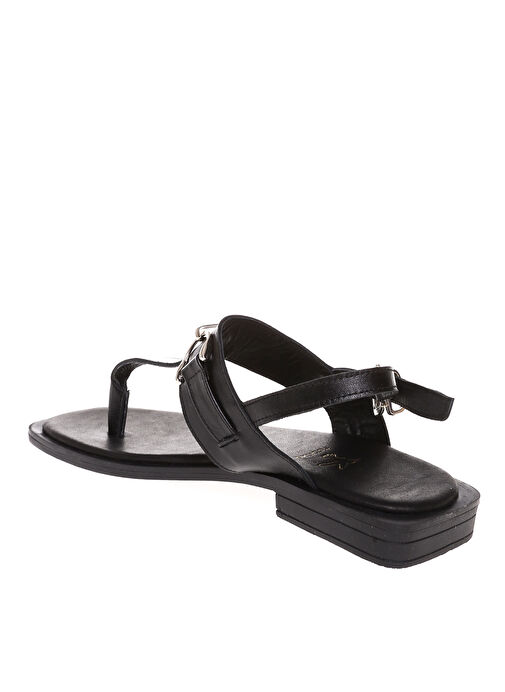 Fabrika Deri Siyah Kadın Sandalet FARRAH - Görsel 3