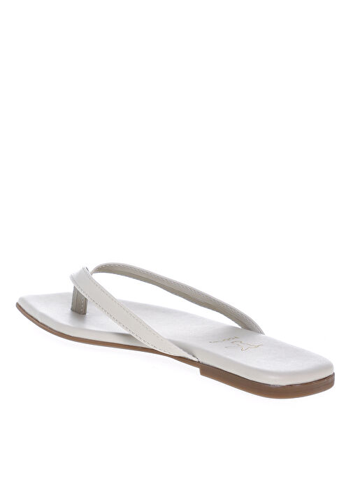 Fabrika Ekru Kadın Deri Terlik JERRICA - Görsel 3