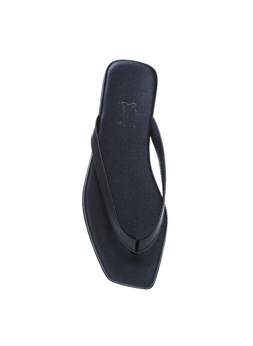 Fabrika Siyah Kadın Deri Terlik JERRICA - Görsel 5