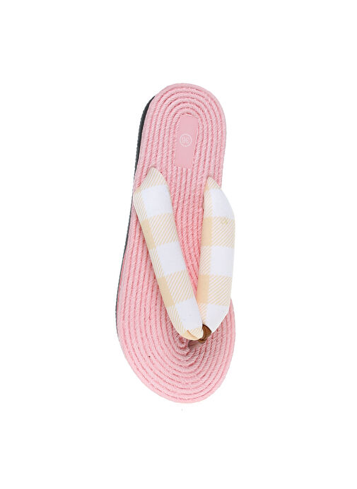 T-Box Pembe-Beyaz Kadın Plaj Terliği KUKIE - Görsel 5