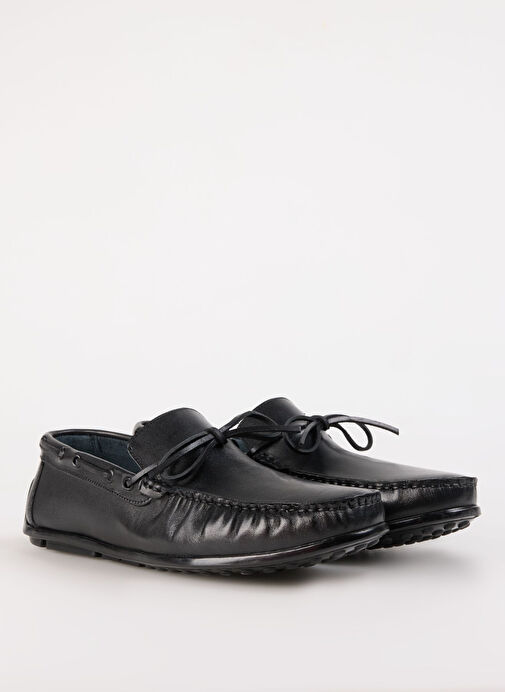 Fabrika Siyah Erkek Deri Günlük Ayakkabı SILVES - Görsel 8