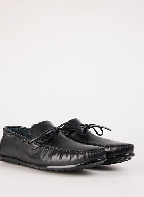 Fabrika Siyah Erkek Deri Günlük Ayakkabı SILVES - Görsel 11