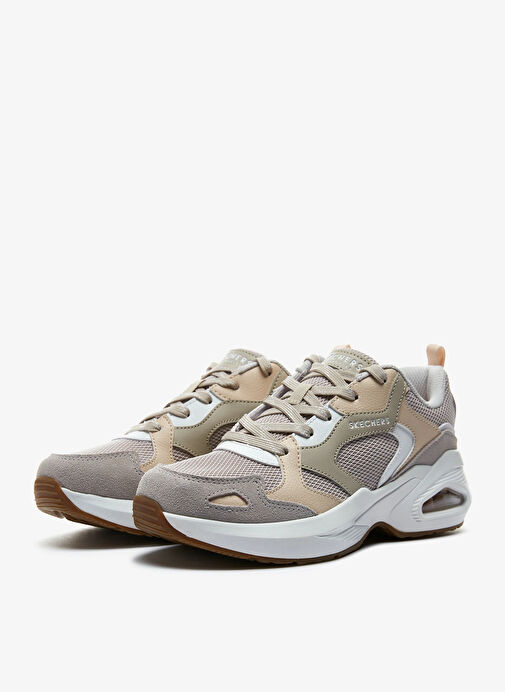 Skechers Gri-Beyaz Kadın deri Sneaker 177050 OFWT - Görsel 4