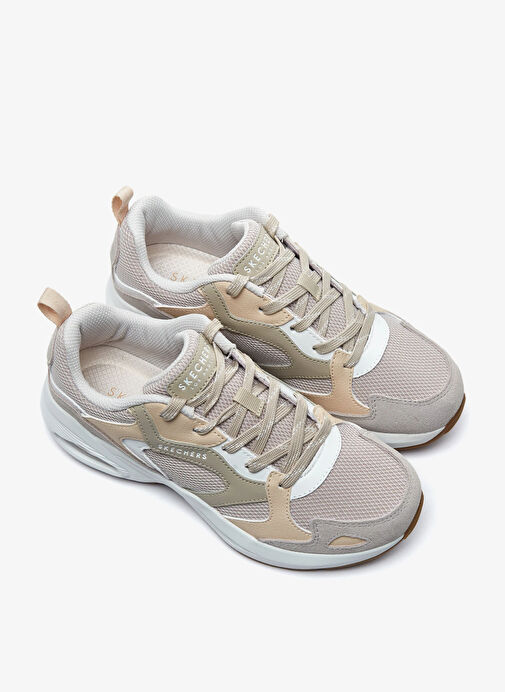 Skechers Gri-Beyaz Kadın deri Sneaker 177050 OFWT - Görsel 7