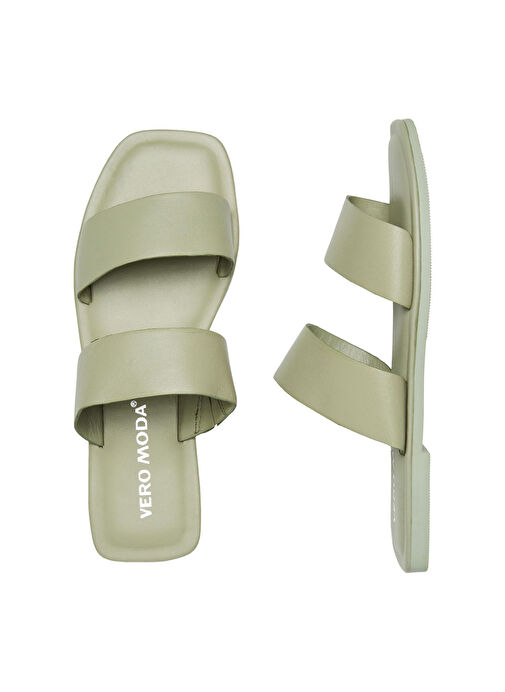 Vero Moda Mint Kadın Deri Terlik 10263158 - Görsel 3
