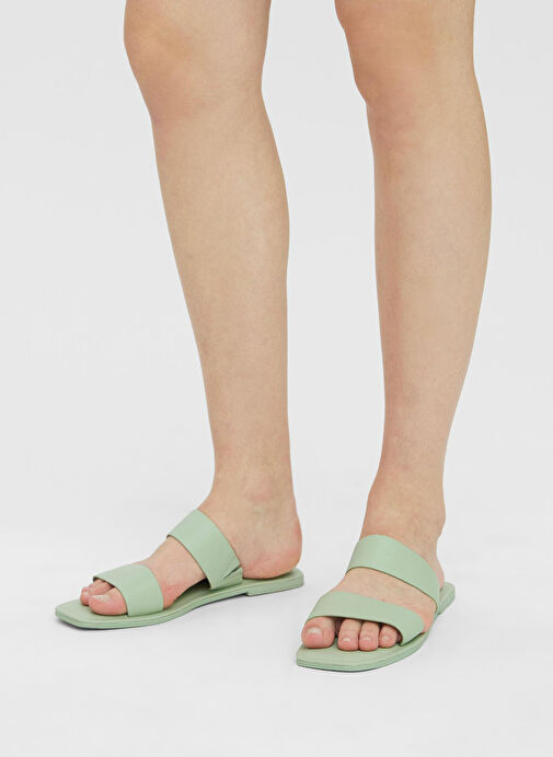 Vero Moda Mint Kadın Deri Terlik 10263158 - Görsel 4