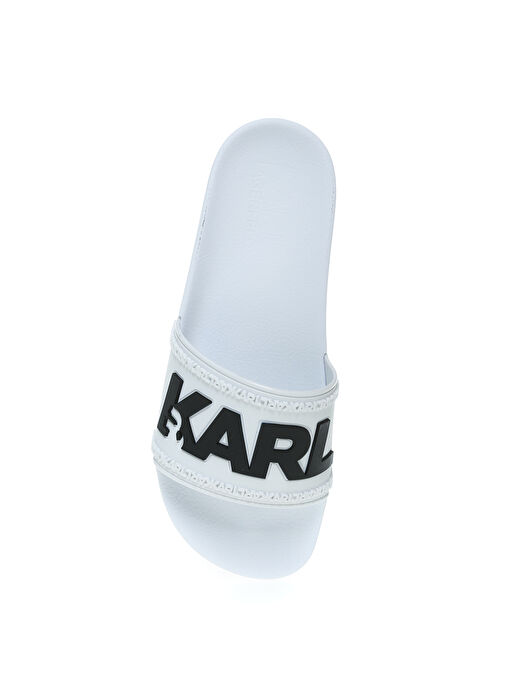 Karl Lagerfeld Beyaz-Siyah Erkek Plaj Terliği KL70004 - Görsel 5