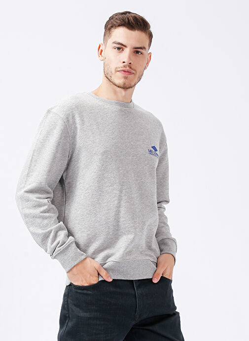 Lee Cooper Gri Melanj Erkek O Yaka Regular Fit Sweatshirt 231 LCM 241029