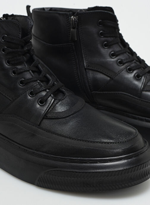 F By Fabrika Siyah Erkek Deri Bot AVENUE - Görsel 5