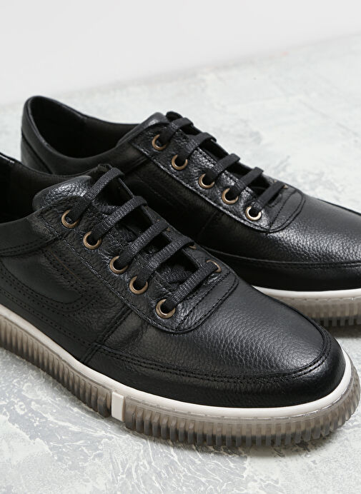 F By Fabrika Siyah Erkek Deri Sneaker YORKE - Görsel 6