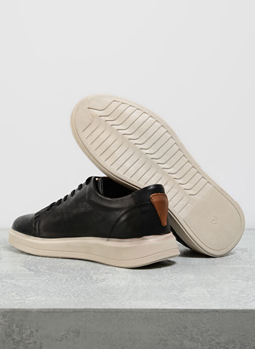 F By Fabrika Siyah Erkek Deri Sneaker REODENDO - Görsel 5