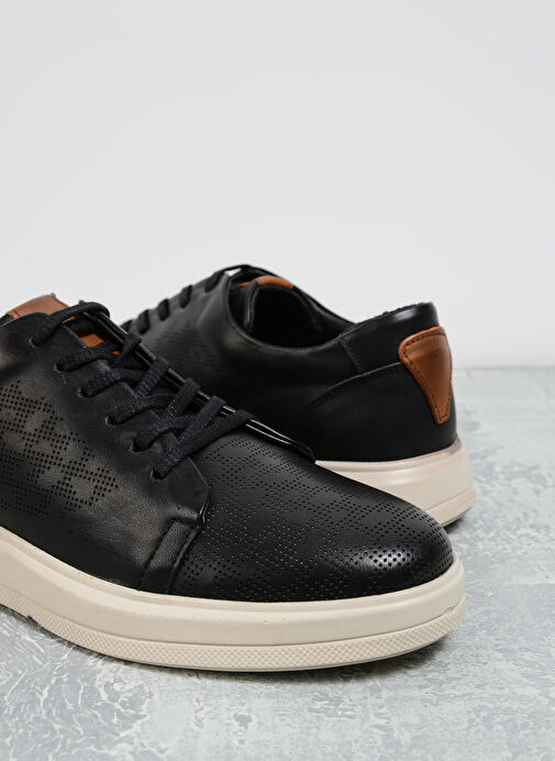 F By Fabrika Siyah Erkek Deri Sneaker REODENDO - Görsel 6