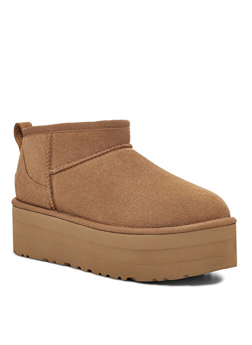 W CLASSIC ULTRA MINI PLATFORM Taba Kadın Süet + Deri Bot 1135092 - Görsel 3
