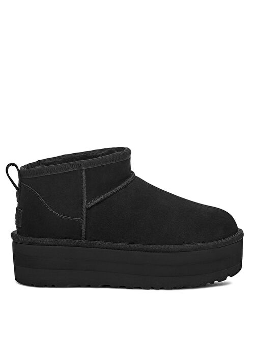 Ugg W CLASSIC ULTRA MINI PLATFORM Siyah Kadın Süet + Deri Bot 1135092 - Görsel 2