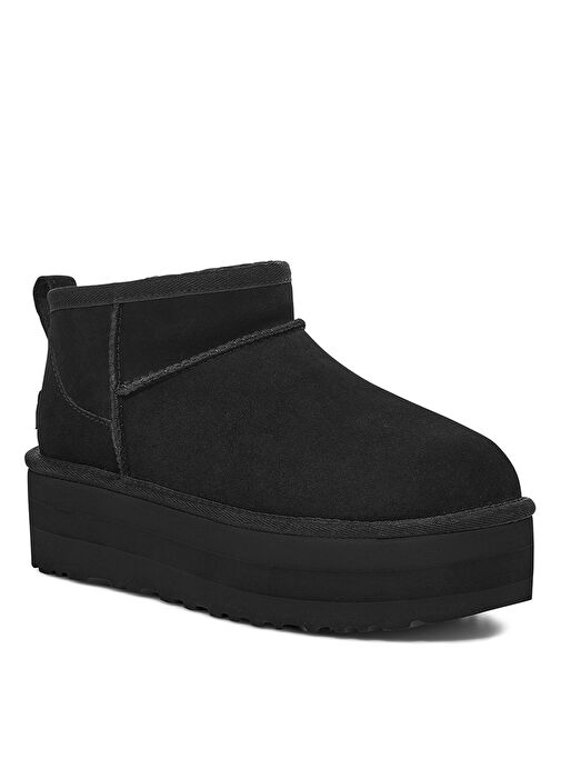 Ugg W CLASSIC ULTRA MINI PLATFORM Siyah Kadın Süet + Deri Bot 1135092 - Görsel 3