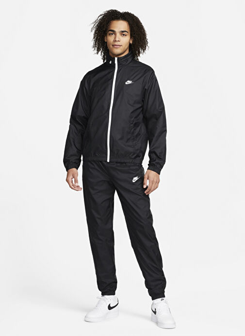 Nike DR3337-010 M CLUB LND WVN TRK SUIT Düz Siyah Erkek Eşofman Takımı