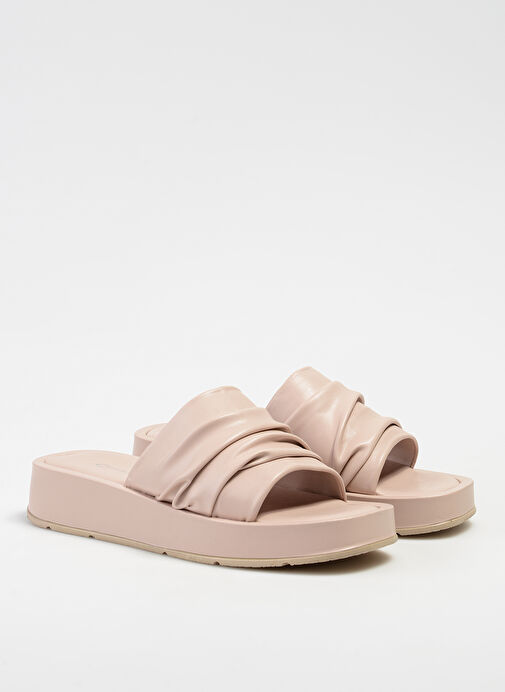 Cotton Bar Bej Kadın Terlik HAZELNUT - Görsel 3