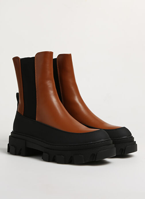 Only Kahverengi-Siyah Kadın Bot ONLTOLA-11 PU CHUNKY BOOT - Görsel 3