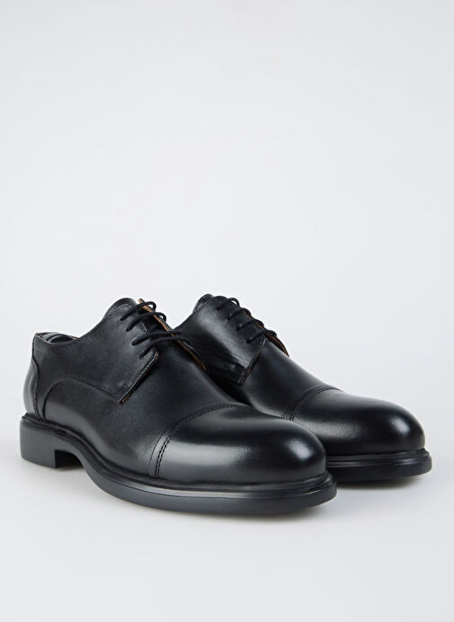 Fabrika Siyah Erkek Deri Klasik Ayakkabı JOSE - Görsel 8