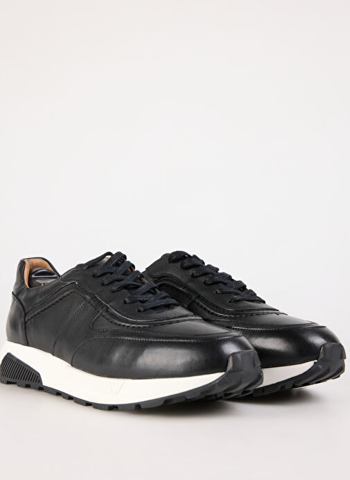 Fabrika Siyah Erkek Deri Sneaker ICHEON - Görsel 9