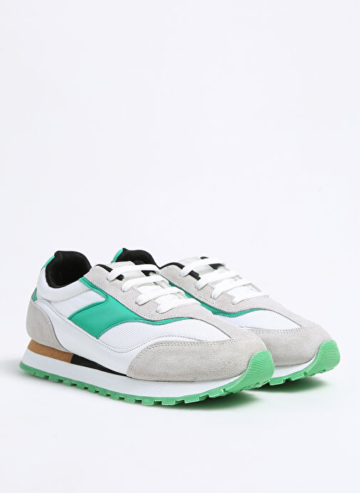 Fabrika Fabrika Yeşil Beyaz Beyaz-Yeşil Erkek deri Sneaker SEVHAC | Boyner Yeşil Beyaz - 3. görsel