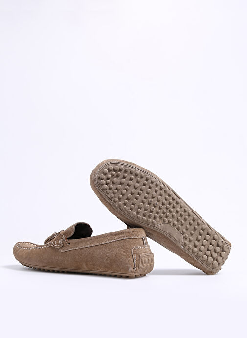 Fabrika Bej Erkek Deri Günlük Ayakkabı MINYE - Görsel 5