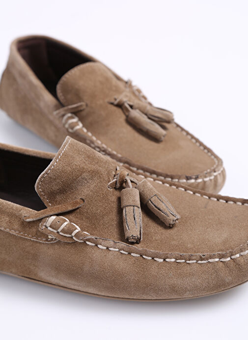 Fabrika Bej Erkek Deri Günlük Ayakkabı MINYE - Görsel 6