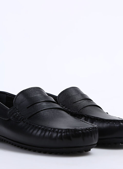 Fabrika Siyah Erkek Deri Günlük Ayakkabı FAYYUM - Görsel 6