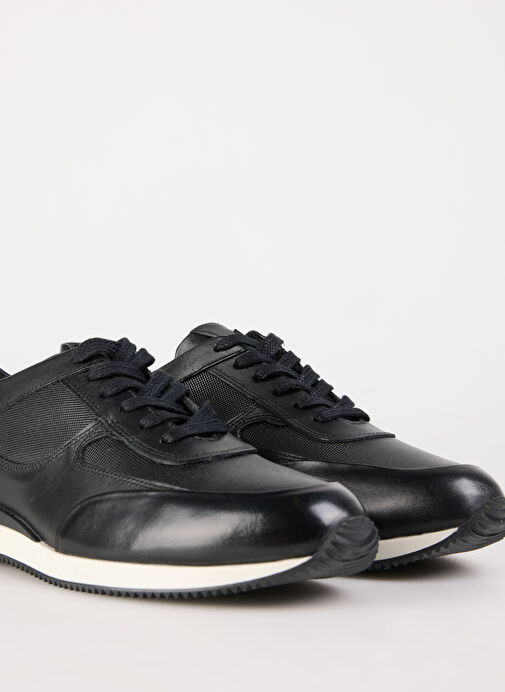 Fabrika Siyah Erkek Deri Sneaker GIMCHE - Görsel 9