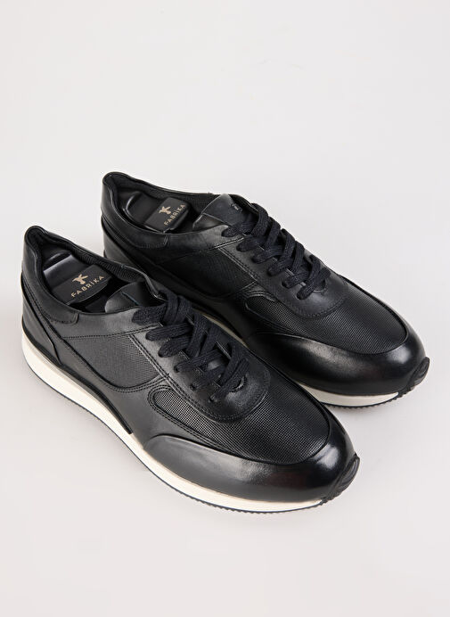 Fabrika Siyah Erkek Deri Sneaker GIMCHE - Görsel 10