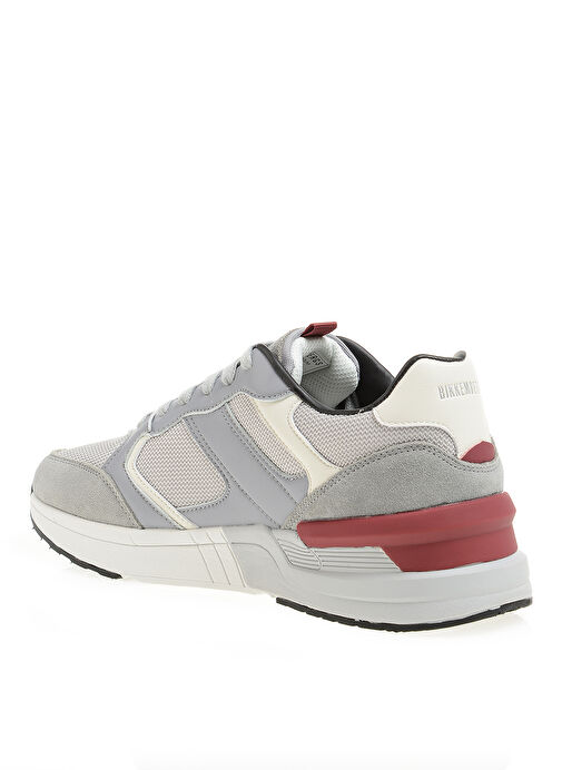 Dirk Bikkembergs Açık Gri-Kırmızı Erkek deri Sneaker 16210/CP - Görsel 3