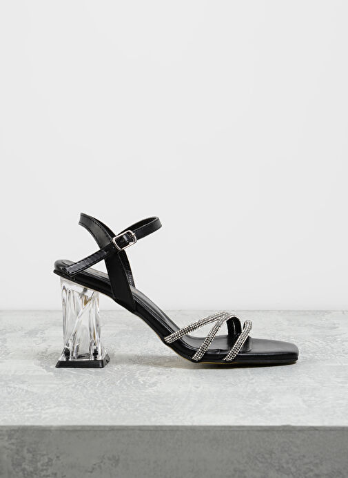 F By Fabrika Siyah Kadın Topuklu Ayakkabı HERKABE - Görsel 2