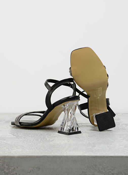 F By Fabrika Siyah Kadın Topuklu Ayakkabı HERKABE - Görsel 5