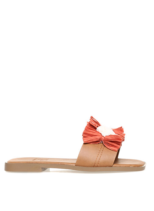 Fabrika Turuncu-Kahverengi Kadın Terlik JAGEN - Görsel 2