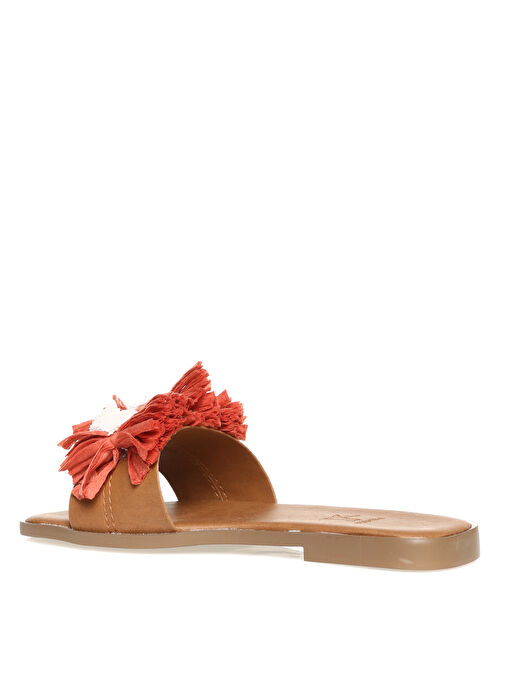 Fabrika Turuncu-Kahverengi Kadın Terlik JAGEN - Görsel 3