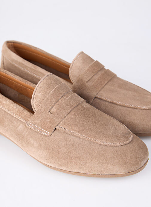 Fabrika Bej Kadın Süet Loafer BURY - Görsel 6