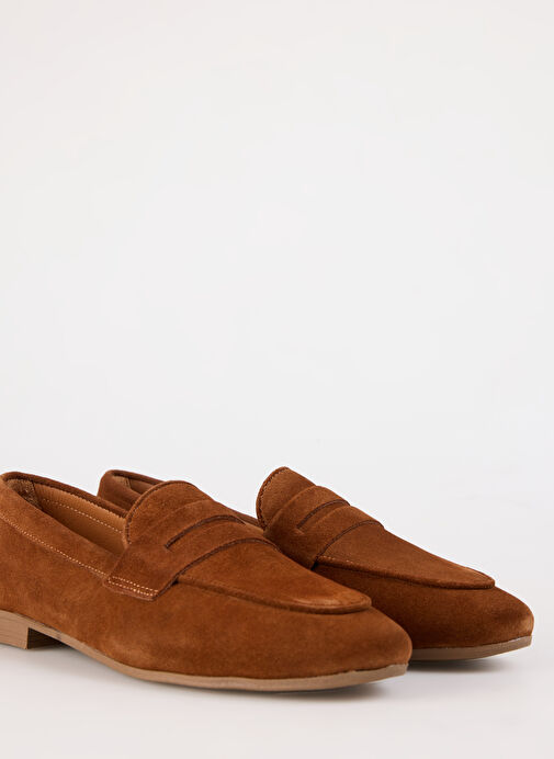 Fabrika Taba Kadın Süet Loafer BURY - Görsel 4