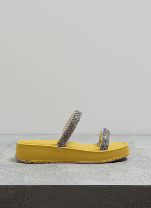 Fabrika Sarı Kadın Terlik CARRON - Görsel 2