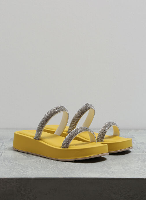 Fabrika Sarı Kadın Terlik CARRON - Görsel 3