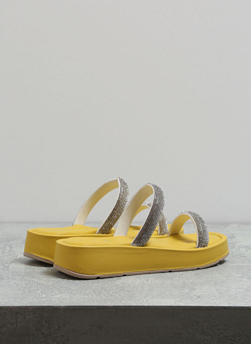 Fabrika Sarı Kadın Terlik CARRON - Görsel 4