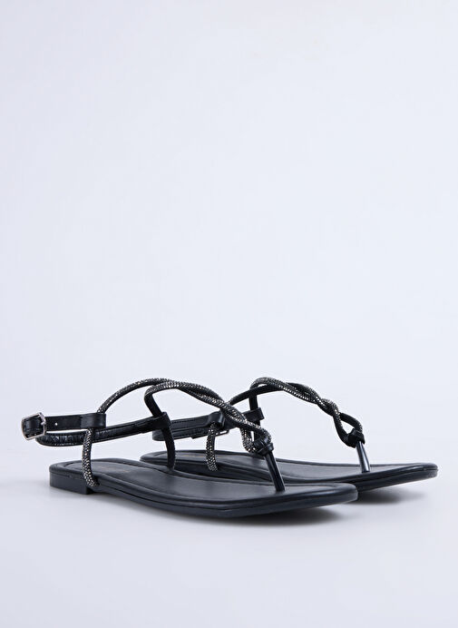 Fabrika Siyah Kadın Sandalet STORMES - Görsel 3