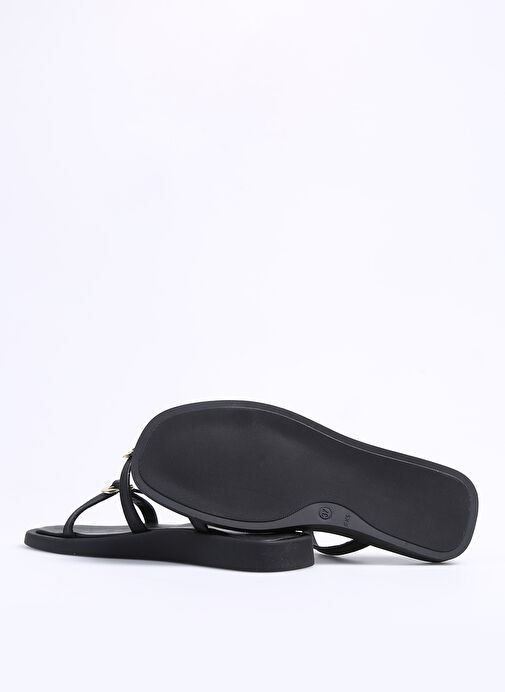 Fabrika Siyah Kadın Deri Sandalet TAIRE - Görsel 5