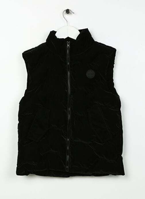 Aeropostale Siyah Kız Çocuk Dik Yaka Standart Fit Kapitone Puffer Yelek 23AERO-G1