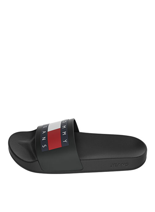 Tommy Hilfiger Siyah-Beyaz-Kırmızı Erkek Plaj Terliği TOMMY JEANS POOL SLIDE ESS - Görsel 2