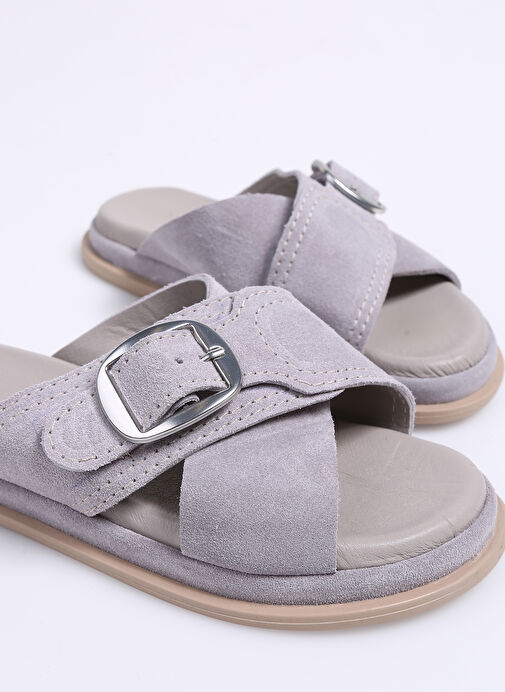 Hush Puppies Gri Kadın Süet Terlik KEITH - Görsel 6