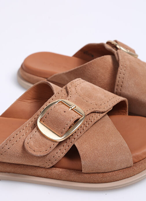 Hush Puppies Taba Kadın Süet Terlik KEITH - Görsel 6