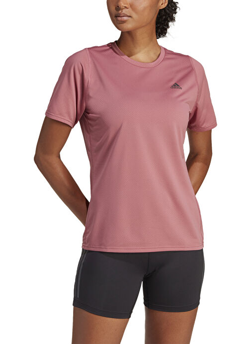 adidas Bisiklet Yaka Düz Pembe Kadın T-Shirt HR9887 RI 3B TEE